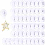 HhBdy 50 Pack Clear Reusable Suction Hooks 2kg Vacuum Suction Hooks Window Suction Cups for Bathroom Kitchen Window Bags Coats Christmas Wreath