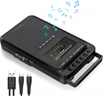 Kaasaskantav kassetim&auml;ngija kassetim&auml;ngija, salvestamine kassetile/USB/SD-kaardile mikrofoni kaudu, kassetilt MP3 muusikaks USB/SD-kaardi/PC kaudu, kassetim&auml;ngija pikendatava k&auml;epidemega (must)