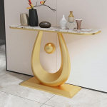 Marmor-Konsolentisch, Moderner Diivan- und Console Table, f&uuml;r Wohnzimmer, Flur, Foyer, Eingangsbereich, Eingangsbereich(Gold,100cm/39.4in)