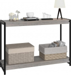 GarveeHome Schmale 2-St&ouml;ckige Konsolentisch F&uuml;r Flur Oder Wohnzimmer, Landhausstil Beistelltisch Mit Ablage, Stabiles M&ouml;belst&uuml;ck, Einfache Montage