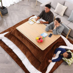 Jaapani Kotatsu k&uuml;ttelaua, Kotatsu laud koos k&uuml;tte ja tekiga, Jaapani Kotatsu laud futon vaipk&uuml;ttega, 4 t&uuml;kki / komplekt, Kotatsu laud futon vaipk&uuml;ttega, pruun-b-120*80*45cm