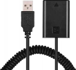 Andoer 5V USB NP-FW50 dummy aku adapter koos painduva vedru kaabliga, mis &uuml;hildub Sony A7 A7II A7R A7R A7S A7RII A7SII A6000 A5000 A3000 NEX5 NEX3 ILDC kaameraga