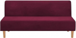 LINGKY Velvet Armless Diivan Slipcover, paksem Stretch Diivan Bed Covers M&ouml;&ouml;bli kaitse Plain Non-Slip Stretch Diivan Covers sobib Folding Diivan Bed ilma k&auml;etoed (Wine Red)