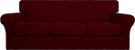 Easy-Going Pack of 4 Stretch Soft Couch Covers for Dogs - pestav diivan Slipcover 3 eraldi padja diivanile - elastne m&ouml;&ouml;bli kaitsja lemmikloomadele lastele (Diivan, vein)