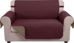 U-NICE HOME Loveseat diivanikate, p&ouml;&ouml;ratavad diivanikatted 2 padja jaoks, diivan koertele, m&ouml;&ouml;bli kaitsja, kate elastsete sidemetega, veekindel (Loveseat, v&auml;ike, Burgundia/tan)