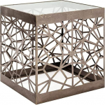HAKU k&uuml;ljelaud Pronksist metallist kohvilaud Turvaklaas 8 mm M&otilde;&otilde;tmed B 50 x K 50 x S 50 cm Stiil: Art Deco