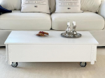 Onu Joe&acute;s kohvilaud lauan&otilde;ude lauan&otilde;ude Vintage Shabby Chic stiilis massiivpuidust valge hoiuruumiga ja kaanega puidust kast k&uuml;ljelaua maamaja elutoa laud puidust laud valge