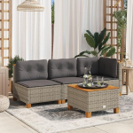 Rantry Garden diivan koos pehmendusega 3 istekohaga Hall Poly Rattan Garden diivan voodi elutuba diivanid v&auml;ljas elutoa Patio v&auml;ljas m&ouml;&ouml;bel