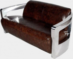 Disaineri klubi diivan Mars 2-kohaline kroom ja vintage nahk Vintage Cigar (tumepruun) ehtne nahast diivan Diivan Diivan