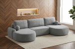COMFORTINO FURNITURE Miki U-kujuline nurgadiivan magamisfunktsiooniga, diivan voodikastiga, 3-kohaline nurgadiivan, diivanvoodi elutuppa, suur diivan magamisfunktsiooniga (Hall)