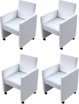 VidaXL Chaise de salle &agrave; manger 4 tk Cuir artificiel Blanc