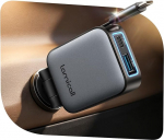 Lamicall 3-in-1 sigaretis&uuml;&uuml;taja USB C autolaadija - Ultra Thin - 75% v&auml;iksem 63 W USB adapter auto koos sisset&otilde;mmatava C-t&uuml;&uuml;pi kaabliga/USB C/USB A, 24/12 V auto kiirlaadija iPhone'ile/Samsungile