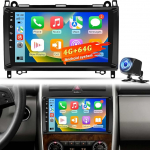 4 + 64 GB Androidi autoraadio Mercedes Benz A/B/V klassi ja Sprinteri jaoks, traadita CarPlay Android auto, WiFi GPS navigatsioon DSP Bluetooth USB puuteekraaniga raadio + tagurduskaamera