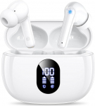 ZZU Bluetooth-k&otilde;rvaklapid, k&otilde;rvaklapid, traadita Bluetooth 5.3 HiFi Stereo, 4 ENC m&uuml;ravastase mikrofoniga, 48 tundi m&auml;nguaega, LED-ekraan, IPX7 k&otilde;rvaklapid koos AI-ga iPhone'ile, Androidile, t&ouml;&ouml;le ja