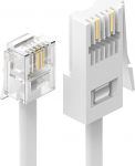 Ancable BT pistik RJ11 6P2C 2M BT telefonist modemini RJ11 Crossover telefonikaabli pikendus modemi faksi dialup Sky Telehone lame kaabel valge