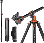 K&F Concept Tripod for Camera, 230 cm Professional Camera Tripod with Central Column Construction, Removable Monopod, Tripod for Outdoor and Indoor Photography T254A7+BH-28L