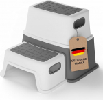 LUNORA StufenHeld The Original | The Safe Children's Step Stool with Non-Slip Feet and Steps | High-Quality Step Stool Children 2 Steps Stable & Lightweight Suitable for Any Room