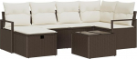 7-teiliges Garten Sofa Set mit Kissen Braun Poly Rattan Gartenlounge Model3359187