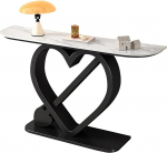 Moderner Konsolentisch im Industriestil f&uuml;r Eingangsbereich und Wohnzimmer - Geometrischer Metallrahmen hinter dem Couchtisch, stilvolles Foyerm&ouml;bel (Schwarz, 47,5 x 12 Zoll)