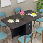 Vielseitiger Drop-Leaf-Esstisch, platzsparend, ausziehbarer Tisch mit 2 Schubladen, 6 Universalrollen, zusammenklappbares Design, ideal f&uuml;r kleine R&auml;ume (Farbe: Stil 3)