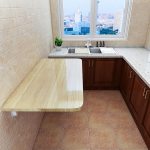 Faltbarer Esstisch zur Wandmontage, platzsparender Drop-Leaf-Schreibtisch f&uuml;r K&uuml;che, W&auml;sche, Restaurant & Home Office, kompakter Klapptisch f&uuml;r kleine R&auml;ume