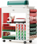 Crafit Crafit Craft Trolley ja Organiser Table Compatible with Cricut, Rolling Organiser and Storage with Vinyl Rolls Holders, Craft Station, Tool Holder for the Craft Room, Home Office (patenteeritud)