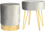 Harbour Housewares 2-Piece Round Velvet Football Set - Grey