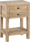 LOLAhome Natural Mindi puidust &ouml;&ouml;kapp 2 sahtliga 45 x 30 x 66 cm
