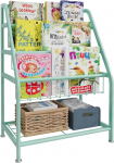 aboxoo Kids Bookcase Freestanding Small Bookcase Organiser for Nursery 18" Metal Bookcase Toy Organizer Green Stabiilne raamatukapp Bookstore Library