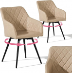 CLIPOP S&ouml;&ouml;gitooli p&ouml;&ouml;rlev komplekt 2 k&auml;etoega, kunstnahast polsterdatud tool, polsterdatud iste, k&ouml;&ouml;gitool, p&ouml;&ouml;rlev tool, k&auml;etoega tool s&ouml;&ouml;gituppa, elutuppa, kontorisse (kunstnahast).