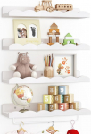 Fixwal lasteaia riiulid, 41,5 cm ujuvad raamaturiiulid seinale, 4-st komplekt, lainelised seinariiulid koos r&auml;tikuhoidjaga lastele, v&auml;ikelaste toale, lastetoale, lasteaia kaunistamiseks ja