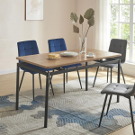 [en.casa] Hemnes s&ouml;&ouml;gilaud 6 inimesele 140 x 80 cm Ristk&uuml;likukujuline laud k&ouml;&ouml;gilaud terasest jalad Tamme efektiga