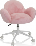hjh OFFICE 719224 Laste p&ouml;&ouml;rlev tool Faux Fur Kid Teddy kontoritool reguleeritava k&otilde;rgusega roosa