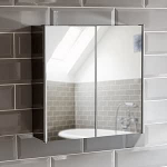 Bath Vida 2 ukseline roostevabast terasest vannitoa peegli hoiukapp h&otilde;bedane magnetiline sulgemine