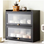 3-astmeline bambusest k&ouml;&ouml;gi hoiukapp, vabalt seisev t&ouml;&ouml;laua kapp selge hingedega uksega, v&auml;ike panipaigakapp organiseerija kaussidele, tassidele, pudelitele