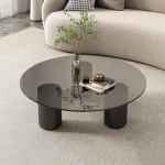 RYZQWE kohvilaud elutoa laud Klaasist lauaplaat kohvilaud diivanilaud k&uuml;ljelaua klaasist kohvilaud kaasaegne diivanilaud &uuml;mmargune kohvilaud 90x31cm (v&auml;rv : D, suurus : 35.4x12.2in)