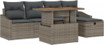 Rantry 6 tk aiasohva komplekt padjaga Grey Poly Rattan Garden Lounge Model3361349