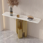 Konsoollaud, kiltkivist t&ouml;&ouml;laud, diivanilaud, kitsas sissep&auml;&auml;sulaud, kohvilaud, metallist raamiga aktsentlaud, elutoa, fuajee koridorilaud (Gold-B, 120cm)