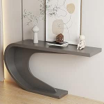 Moodne konsoollaud, esiku- ja elutoa laud, t&ouml;&ouml;stusn&auml;ituslaud diivani taga, hall viimistlus (140 x 30 cm)