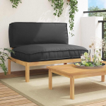 Homgoday Garten-Sofa-Set Schwarz Massivholz Akazie, modulares Design, wetterfest, f&uuml;r gro?e Feste und entspannte Momente Wohnzimmersofa Model3418210