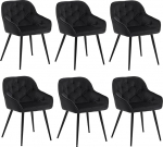 CLIPOP S&ouml;&ouml;gitoa toolid 6-st sametist k&auml;etoega toolidest Pehmendusega toolid K&ouml;&ouml;gitool Elutoa tool Vaba aja tool k&auml;etoega ja metalljalgadega, must