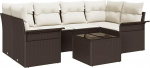 Rantry 7-teiliges Garten Sofa Set mit Kissen Braun Poly Rattan Gartenlounge Model3345258