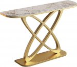 Generisch Rustikaler Konsolentisch f&uuml;r den Eingangsbereich, schmaler Sofatisch mit Goldfinish, 120 x 30 cm, stilvolle Ablagefl&auml;che und Pr&auml;sentationsfl&auml;che mit Regalen f&uuml;r die Wohnzimmerdekoration