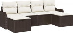 Garten-Sofa-Set mit Kissen 6 tk Braun und Wei&szlig; Poly Rattan Gartenm&ouml;bel Model3354477