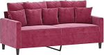 359307 2-kohaline diivan 140 cm Velvet Wine Red