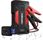 FOWAWU auto Jump Starter Power Bank 4000A 24800mAh Booster Auto Jump Starter 9L bensiini ja 7L diislik&uuml;tuse jaoks koos LED taskulambiga, 2 kiirlaadimise USB 3.0 v&auml;ljundit, ohutusvasaraga