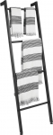 mDesign Free Standing Bathroom Towel Ladder - 4 Tier Metal Towel Rail - Towel Rail for Bath Towels, Clothes or Newspapers