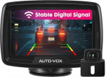 Auto-Vox CS2 Wireless Digital Backup Camera Kit, Stable Signal Transmission, 1/3CMOS Colour Sensor, Mirrored Camera Picture, 4.3 Inch Monitor, Super Night Vision, Parking Aid to Choose From