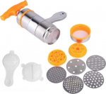 Pasta Machine, Stainless Steel Manual Pasta Machine with 7 Shape Heads for Pasta Making in Family Restaurants