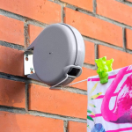 art moon Long - Clothes Line Extendible 12 Metres, Wall Clothes Dryer Outdoor Garden, Robust, Automatic Retraction Mechanism, Easy Assembly